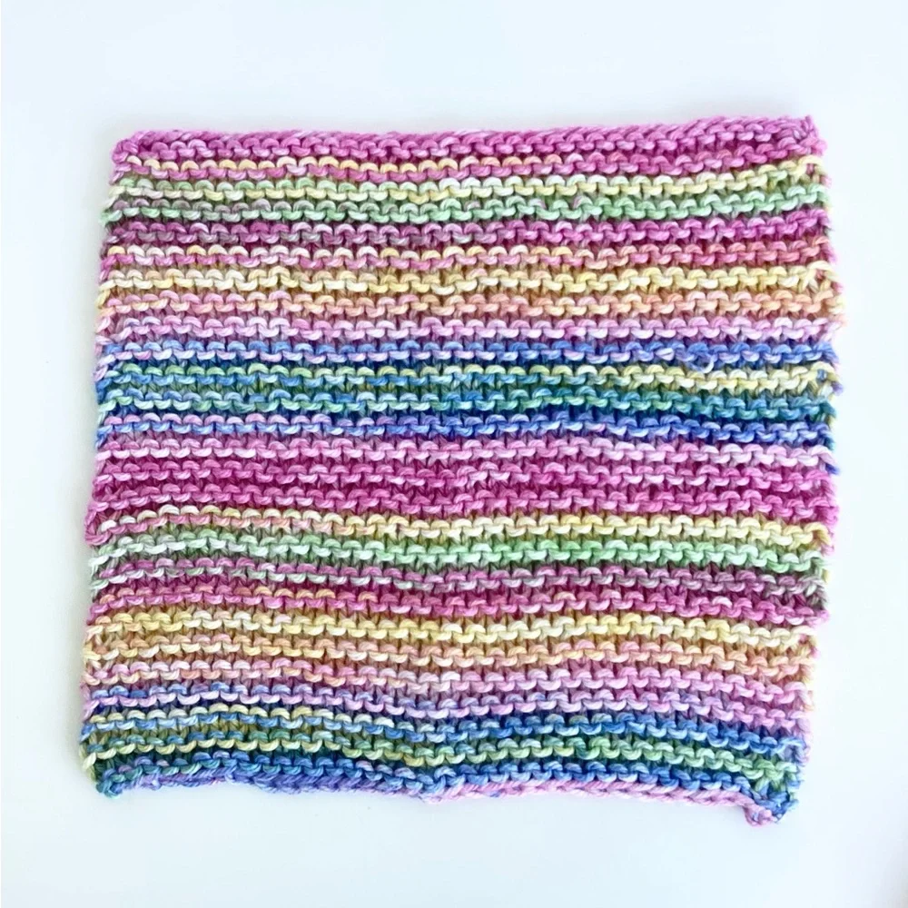 Baby Bib Set Hand Crafted Pink Knit Cotton Seahorse Colorful